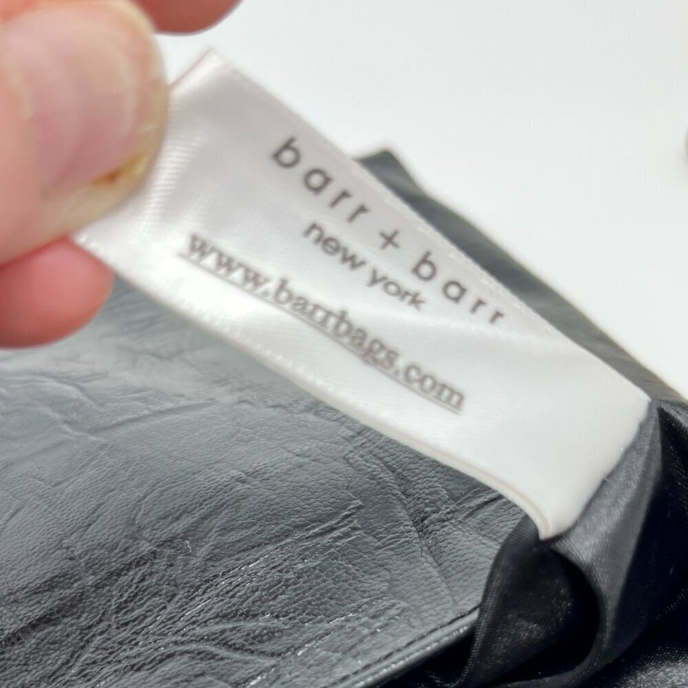 Barr & Barr Wristlet Handmade for Bloomingdales Black Leather w Bow detail - Picture 4 of 8